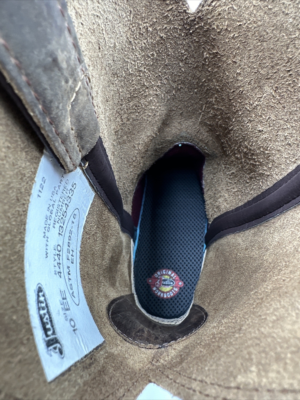 JUSTIN Drywall Brown Leather Soft Toe Waterproof Pull On Work Boots Men