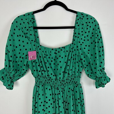 Boutique Midi Dress Women Medium Boho 3/4 Sleeve Green Black Brazil NWT |  eBay