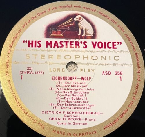 ASD 356 - Wolf Eichendorff Lieder Fischer-Dieskau 1. UK G/C Stereo LP EX/NM - Bild 8 von 10