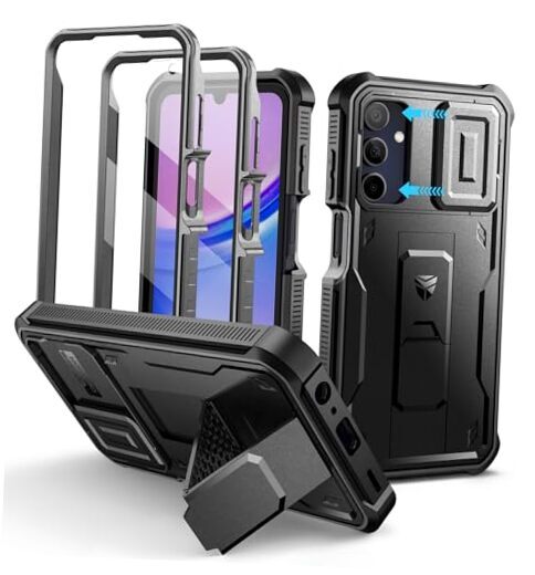 for Samsung Galaxy A15-5G Phone Case, [2 Front Frame] Samsung A15 5G Black