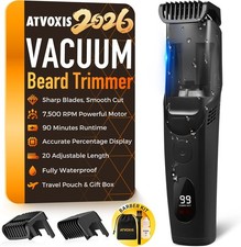 Electric Hair Clipper with Automatic Suction Professional Vacuum Beard Shaver