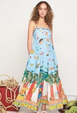 ALEMAIS ALL ABOARD MIDI SUNDRESS PRINT
