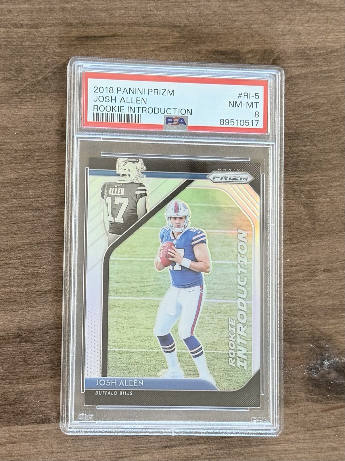 Panini 2018 Prizm Josh Allen Rookie Introduction RI-5 RC Insert PSA 8