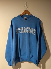 Vintage 90s Syracuse University Crewneck Sweatshirt Fruit of the Loom Blue Men's