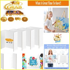 6 Pack Medium Trifold Poster Boards 26x16 White Cardboard Display for School ...