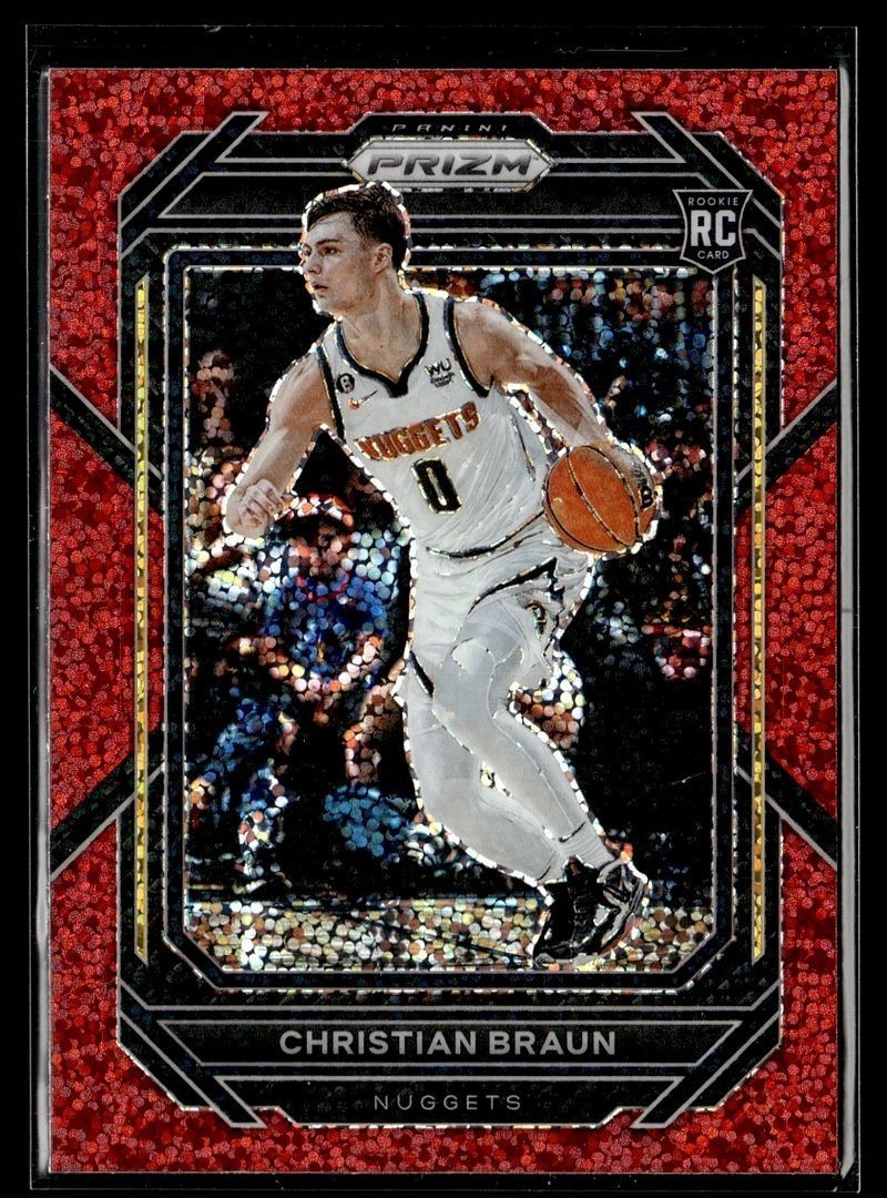 2022-23 PRIZM RED SPARKLE ROOKIE 223 Christian Braun Denver Nuggets