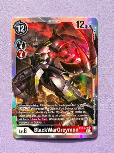 BlackWarGreymon [Alternate Art Foil] #BT8-070 Digimon New Awakening card