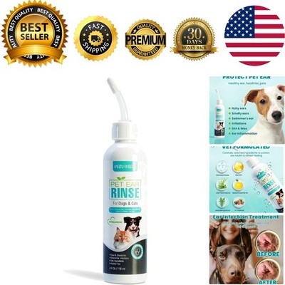 Gentle Ear Cleaning Solution for All Pets - 4 Fl Oz, Non-Irritating & Natural