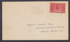 US Sc Q2, 2c Parcel Post on 1913 cover, Hudson Term Station, NY to Albany, NY