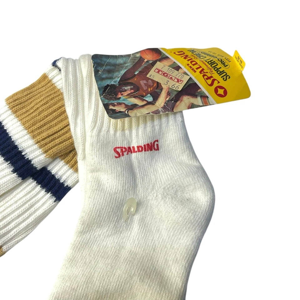 Calcetines De Colección Años 80 10-13 Para Hombre Spalding Performance Support Crew Pro Guard NUEVO Foto 4 de 4