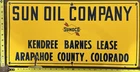 Vintage Porcelain Oil Field Sign - Sun Oil Co Arapahoe County Colorado