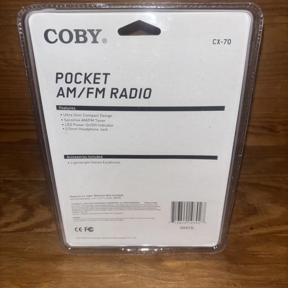 New in Package Coby CX-70 Portable AM/FM Radio White  - Image 3 of 4