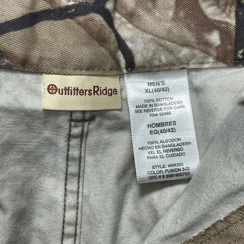 OUTFITTERS RIDGE Mens Cargo Hunting Pants XL 40 42 Fusion 3D Camo Cotton - Image 4 of 4
