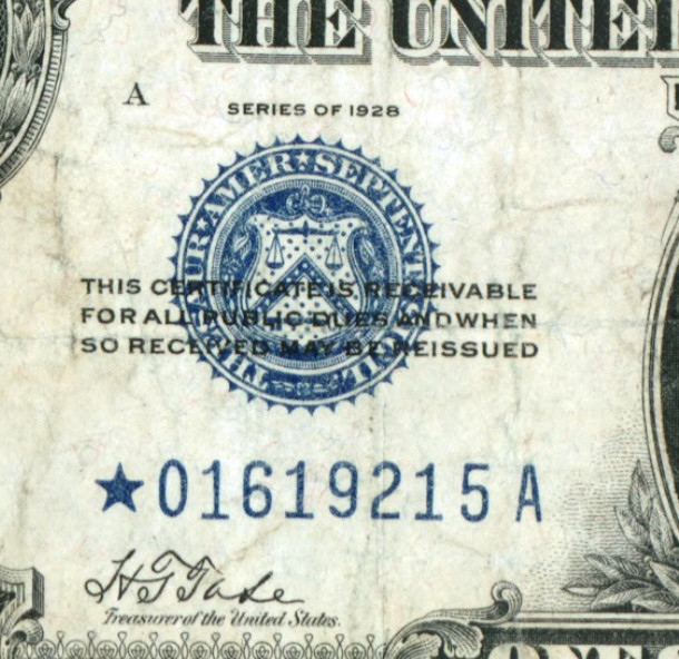**STAR** $1 1928 ((FUNNYBACK)) Silver Certificate Note **PAPER CURRENCY AUCTIONS