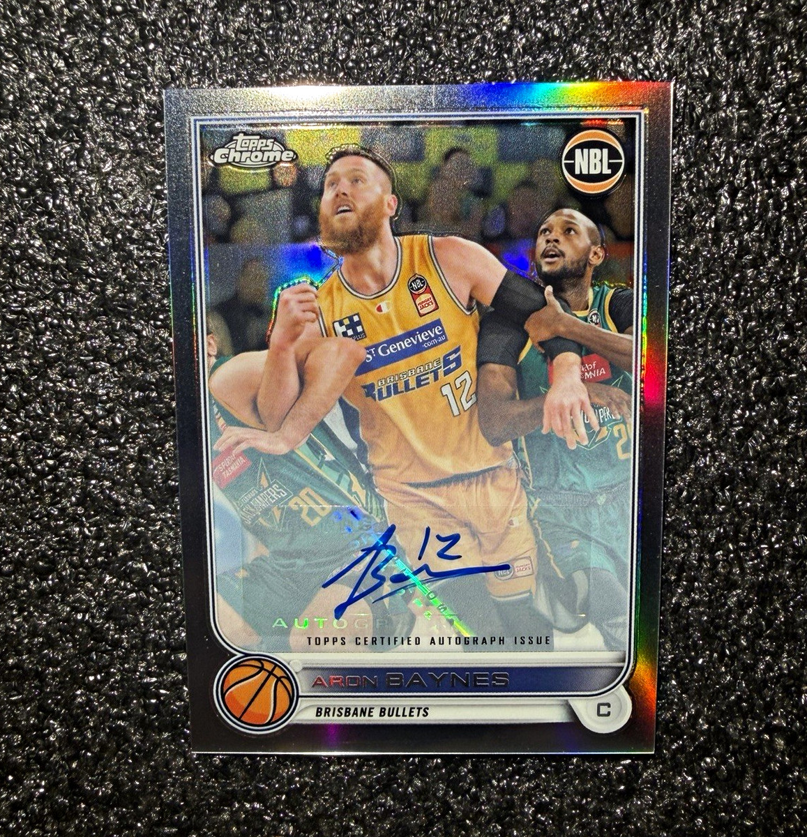 Topps 2022-23 Topps Chrome NBL Autographs Aron Baynes #11 Brisbane Bullets