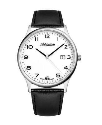 ADRIATICA Men Quartz Casual Watch Classic Dress Silver Dial Waterproof Swiss 41m
