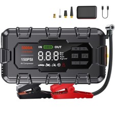 Jump Starter 5000A, Car Battery Jump Starter with Air Compressor for Up to 9....