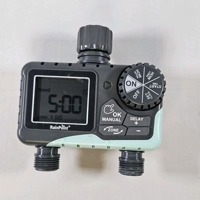RAINPOINT Sprinkler Timer 2 Outlet, Water Timer for Garden Hose, Programmable...