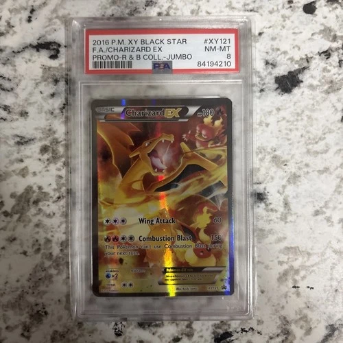 Pokemon Charizard EX XY121 XY Holo PSA 8 - Mislabeled as Jumbo Card (Low Pop)