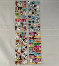 4 Different Sheets 3D Puffy Dog Cat Stickers Bulk Stickers for Girls Boys Kids