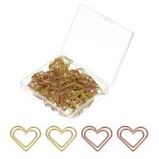 100pcs Paper Clip, Heart Style Paper Clip Small Cute, 23mm, 2 Color