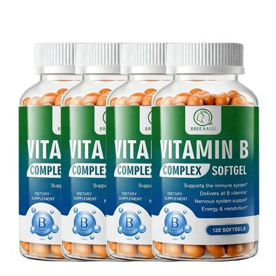 Vitamin B Complex 120 Capsules B1,B2,B3,B5,B6,B7,B9,B12, Immune Support Pills