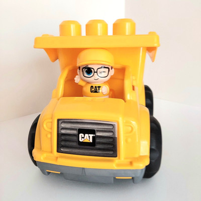 Mega Bloks First Builders Caterpillar Dump Truck Yellow & Black With Figure