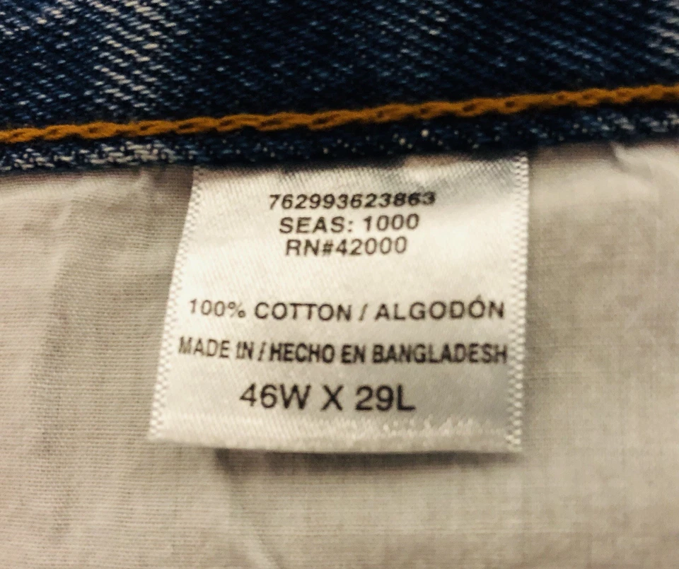 Basic Edition Men’s Size 46 W X 29 L  Relaxed Fit Straight Leg Jeans Light Wash - Image 4 of 4