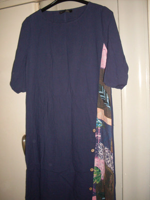 Kleid  ZANZEA Collection  Maxi Blau Gr.  L Baumwolle