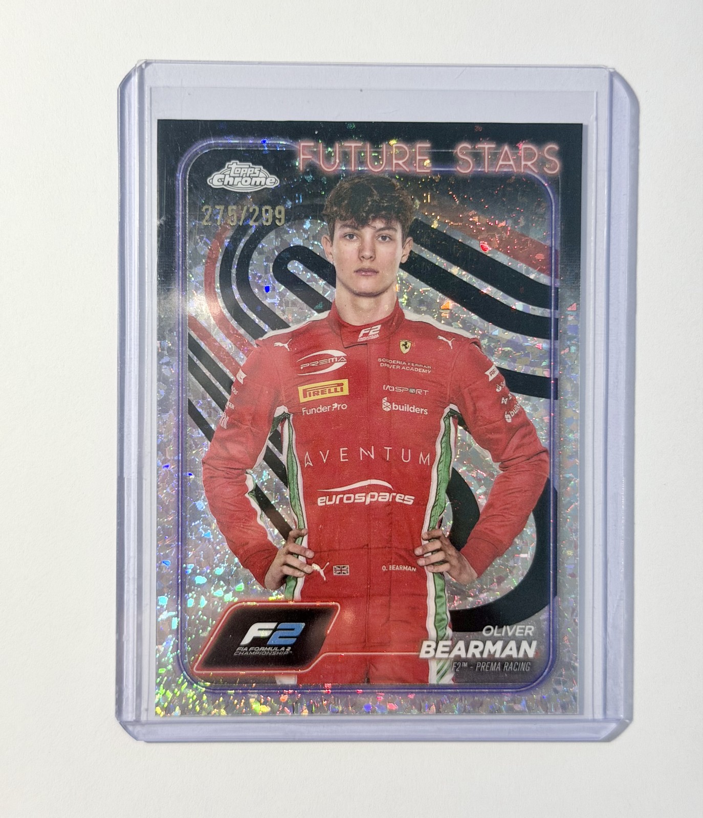 2024 Topps Chrome Formula 1  Oliver Bearman #21 Mini-Diamond Refractor /299 (RC)