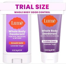 Lume Whole Body Deodorant - Invisible Cream, Solid Stick Mini Bundle Travel Size