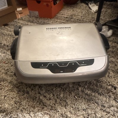 George Foreman GRP472P Electric Contact Grill Silver Non-Stick Removable Plate