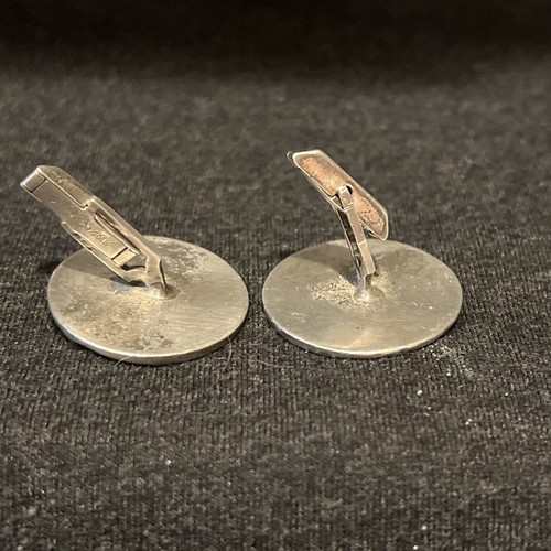 Sterling Silver Vintage Rustic Horses Round Cufflinks 1 1/8” Horse Racing! - Picture 4 of 9