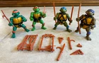 Vintage 1988 Teenage Mutant Ninja Turtles Action Figure Lot Hard Head w/ Weapons