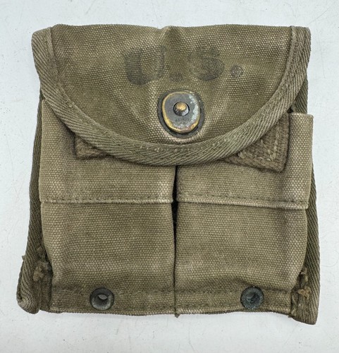 Vintage WW2 US Army Military M1 Carbine Garand Magazine Ammo Pouch AJAY ...