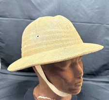 Vintage Straw Pith Safari Helmet Tan One Size Fits Most