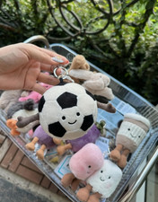 NWT Jellycat Amuseables Soccer Ball Bag Charm Plush Keychain   Cute Collectible