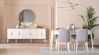 Essgruppe Garnitur Esszimmer Esstisch Set 9Tlg Essecke Weiß Holz Groß