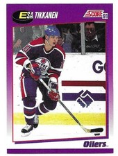 ESA TIKKANEN 1991-92 SCORE CARD NEAR MINT CONDITION