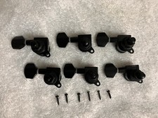 Locking Strat Tuners, 6 In Line, Right Hand, Black. Free Shipping.