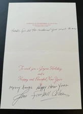 Negro Leagues Indianapolis Clowns Pitcher Jim “Fireball” Cohen Signed Xmas Card