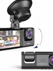 3 lens car dash cam +wifi +32gb sd card hd1296p front rear inside g sensor