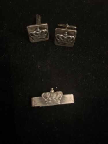 vintage sterling silver rebajes cufflinks & corona