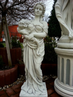  Steinfigur ''Frau mit Füllhorn'' 118 cm Steinguss Menschen, Gartenfigur, Statue