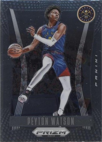 2023-24 Panini Prizm Basketball Peyton Watson Blue Sparkle 018/144 