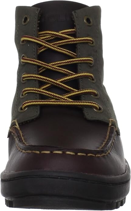 POLO Ralph Lauren Leather / Canvas Military Olive Chocolate LORENZO MID Sz 6 Amazon.com | POLO RALPH LAUREN Men Ranger Mid Boot Canopy  main image 4