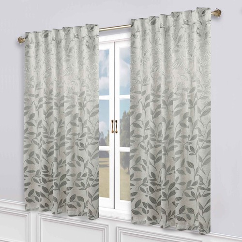 Leaves Washable Room Darkening 52" Back Tabs Blackout Curtains, Set of 2 - Picture 103 of 156