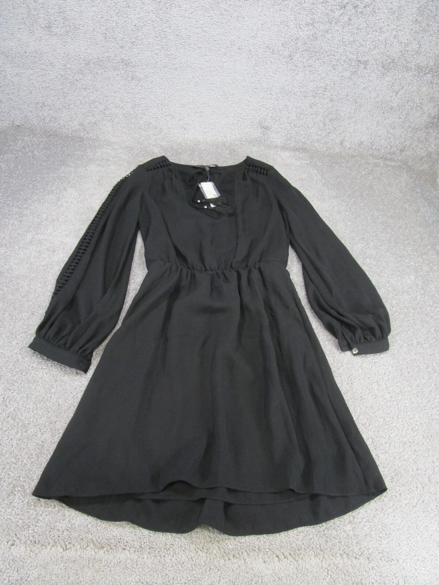 long sleeve max studio dresses Shop Brooke Shirred Long Sleeve Dress (Charcoal Spot)