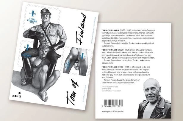 Lote de 5 hojas; 3 estampillas por hoja; Tom de Finlandia; franqueo finlandés orgullo gay Foto 4 de 4