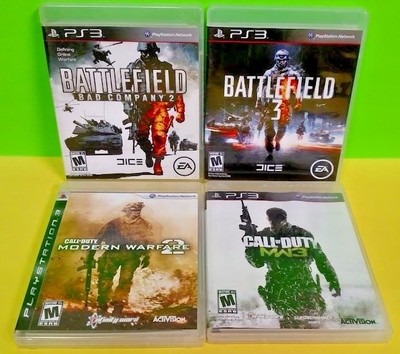 Battlefield 2 & 3 , Call of Duty MWF 2 & 3 Playstation 3 PS3 Complete Warfare